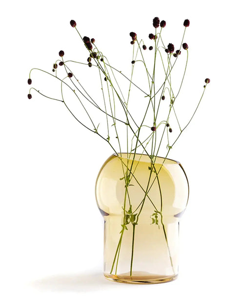 glass yellow vase abstract form