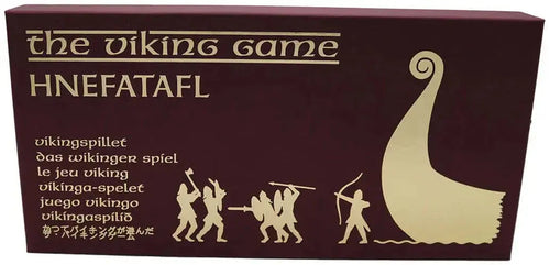 viking chess board game with gold text and burgundy box