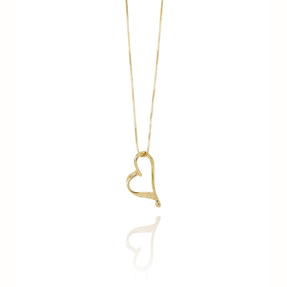 Sign Fire and Ice Small Sterling Silver Heart Necklace
