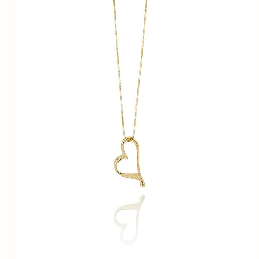 Sign Fire and Ice Small Sterling Silver Heart Necklace