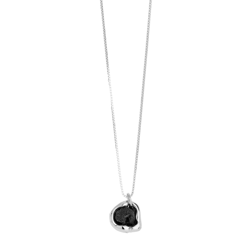 Sign Sterling Silver Small Grímsvötn Lava Necklace