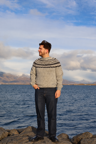 Lopapeysa Handknitted Sweater Icelandic Wool Magnús