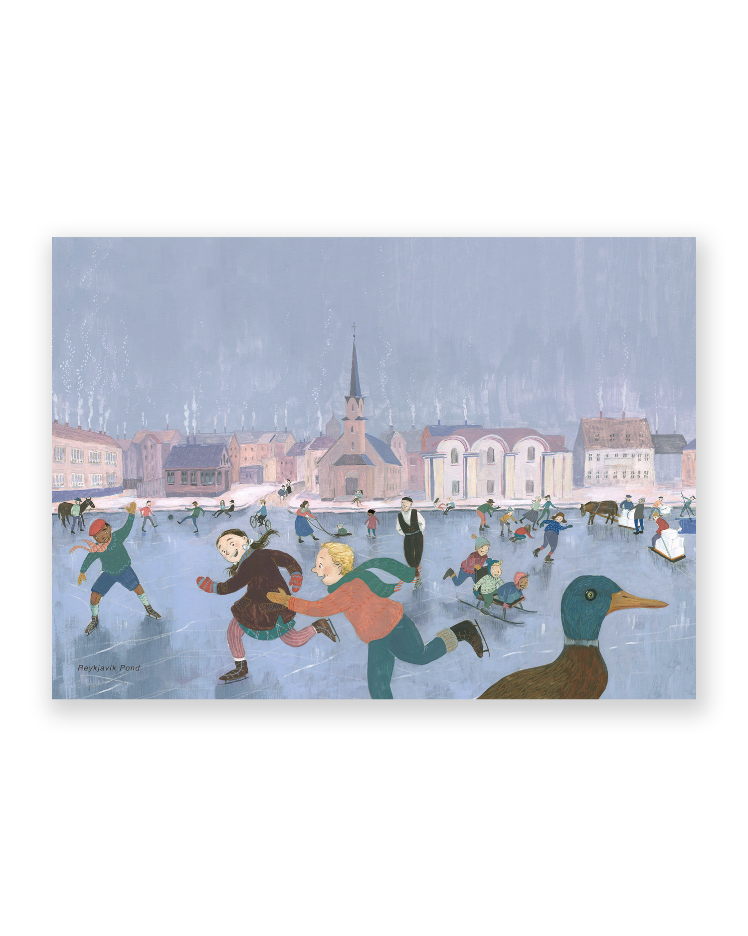 Linda Ólafsdóttir Reykjavíkurtjörn Postcard