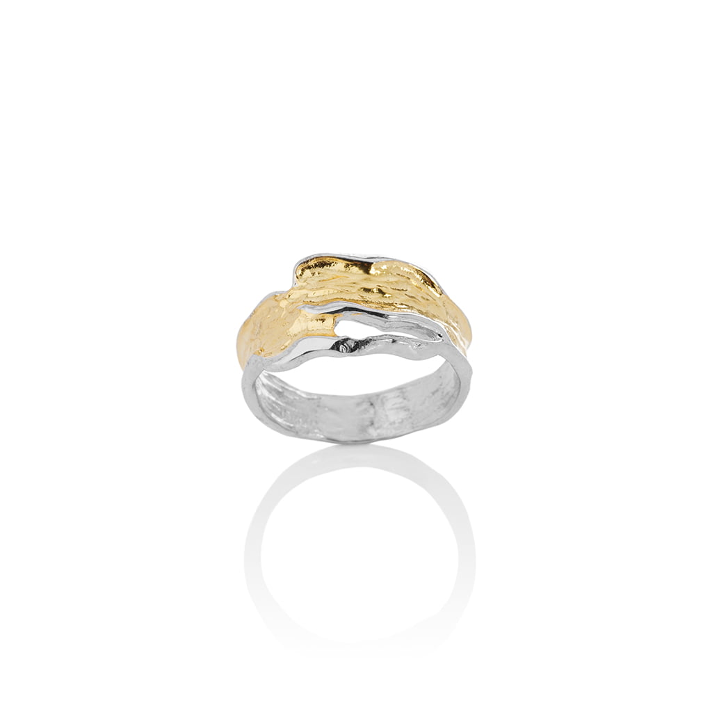 Sign Eldur og Ís Sjöan Sterling Silver and Gold Ring