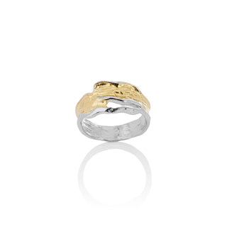 Sign Eldur og Ís Sjöan Sterling Silver and Gold Ring