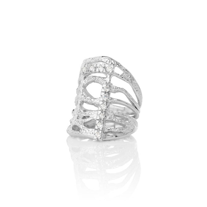 Sign Fire and Ice Sterling Silver Cubic Zirconia Ring