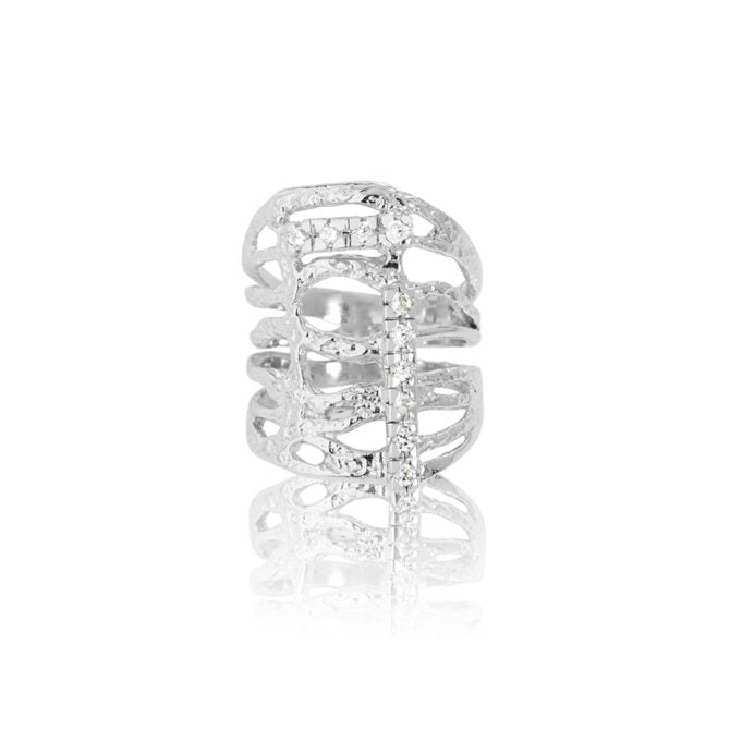 Sign Fire and Ice Sterling Silver Cubic Zirconia Ring