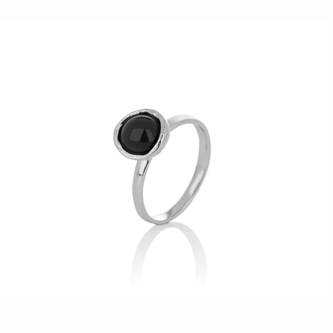 Sign Fire and Ice Silver Ring with 8mm Cubic Zirconia