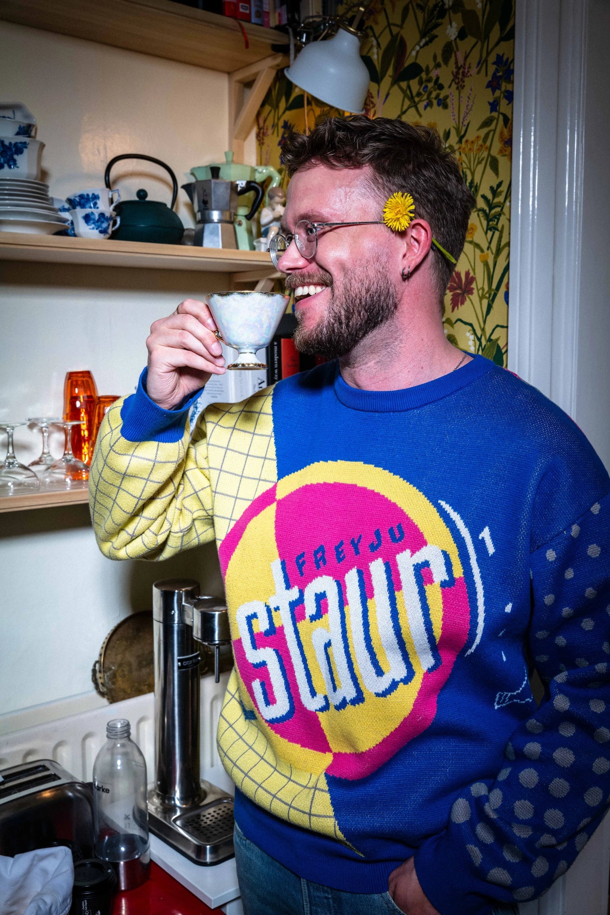 Staur Umbúðir peysa prjónuð