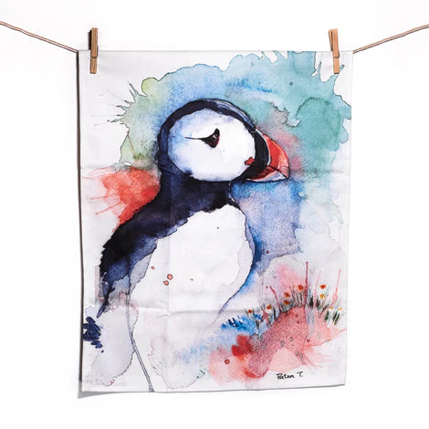 Puffin Summer Tea Towel