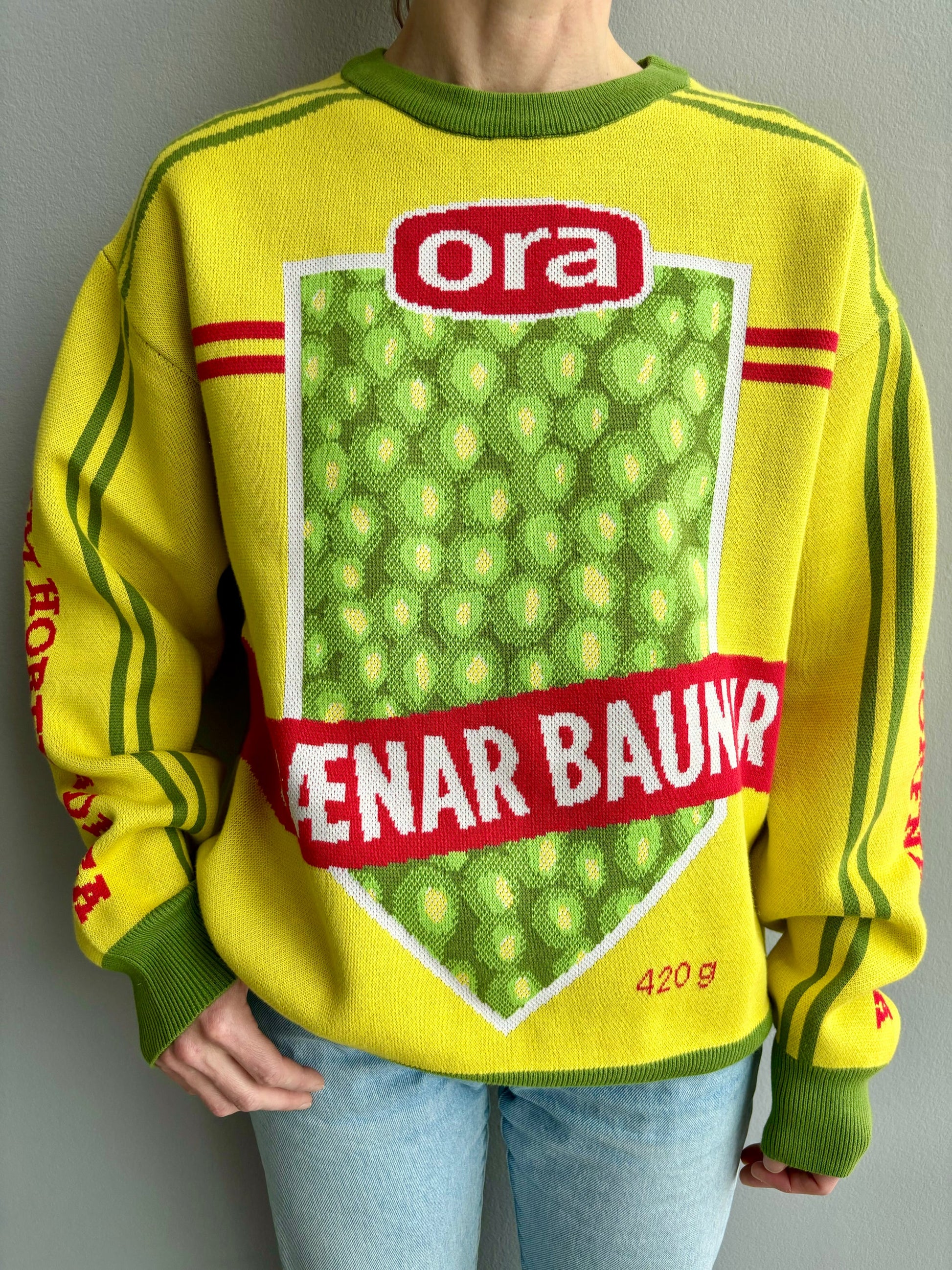 Umbúðir Grænar Baunir Knitted Sweater