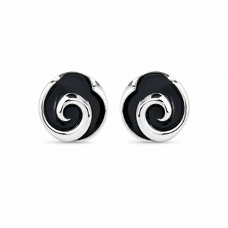 Sign Sterling Silver 6mm Cubic Zirconia Earrings