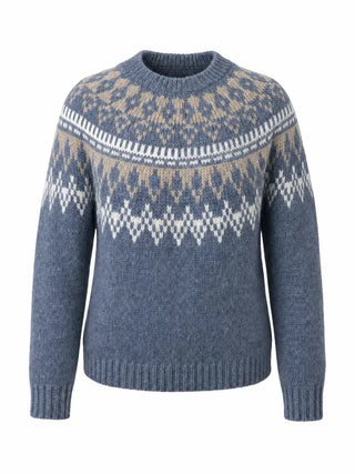 Varma Alpaca and Merino Soft Blue Wool Sweater Guðrún