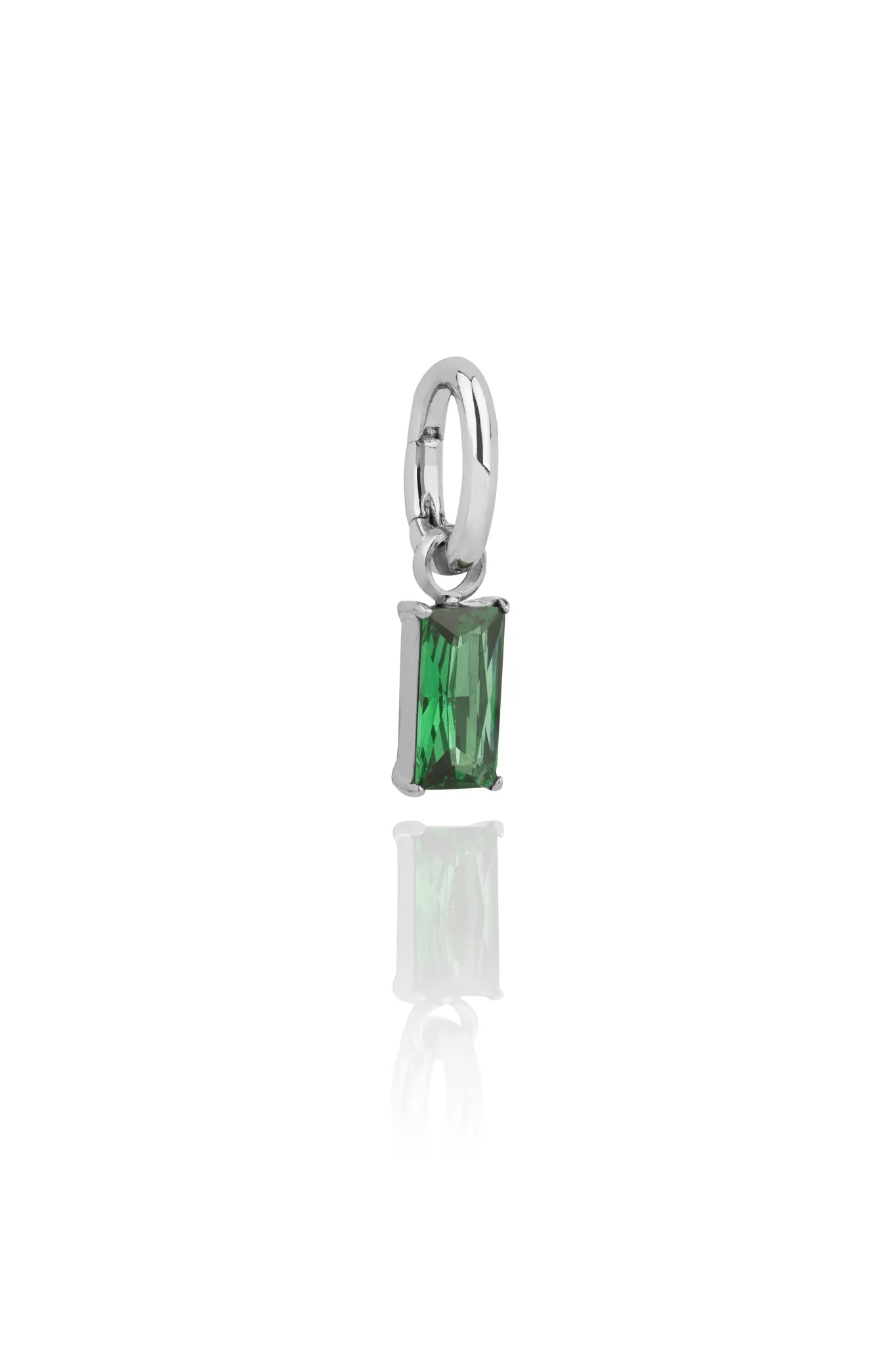Hlín Reykdal Emerald Whisper Charm Silver