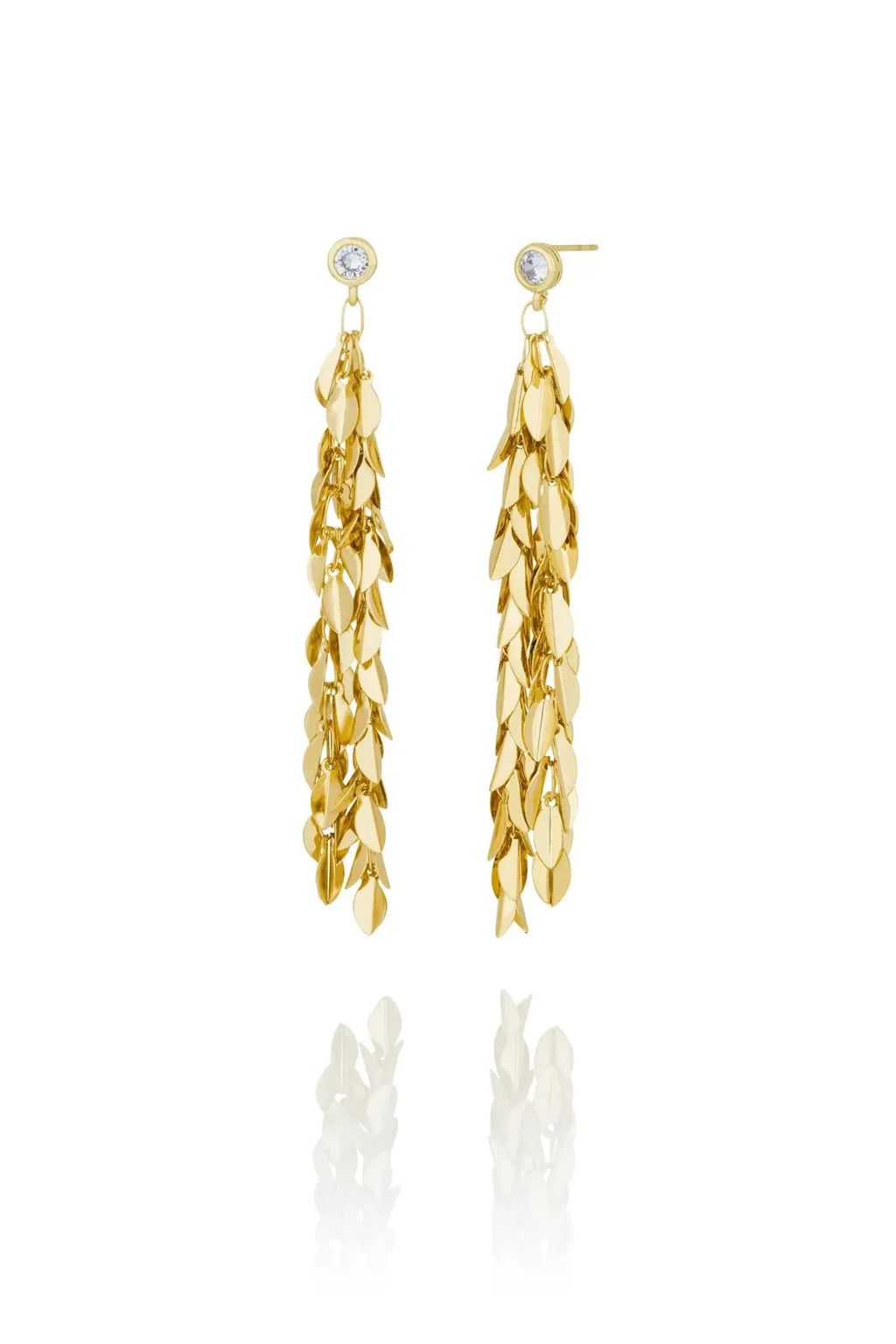 Hlín Reykdal Golden Leaf Earrings — Rammagerðin