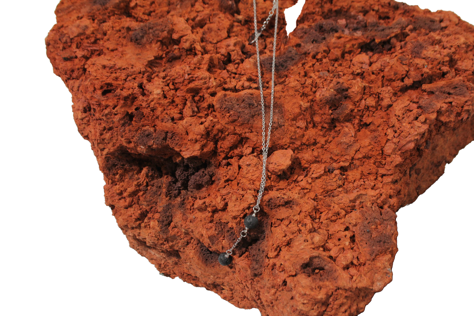 Double Bead Lava Necklace Glow