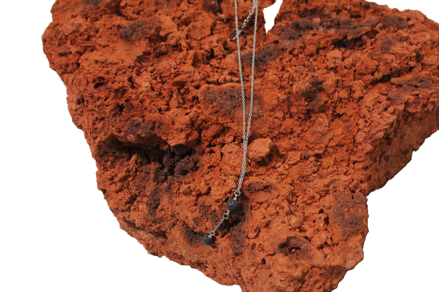 Double Bead Lava Necklace Glow Glow