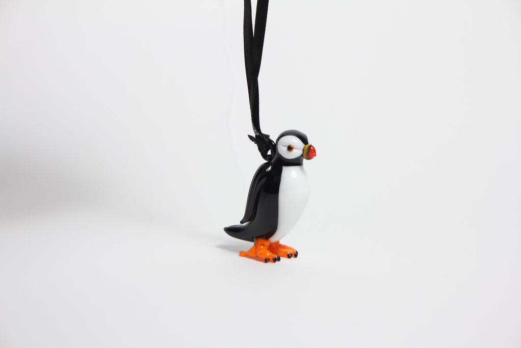 Small Glass Statue Puffin