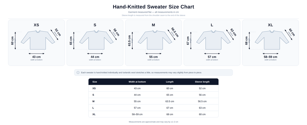 Handknitted Sweater made with Icelandic Wool