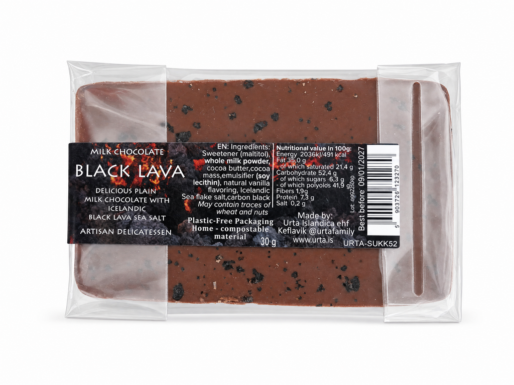 Mini Milk Chocolate with Black Lava Salt - Urta