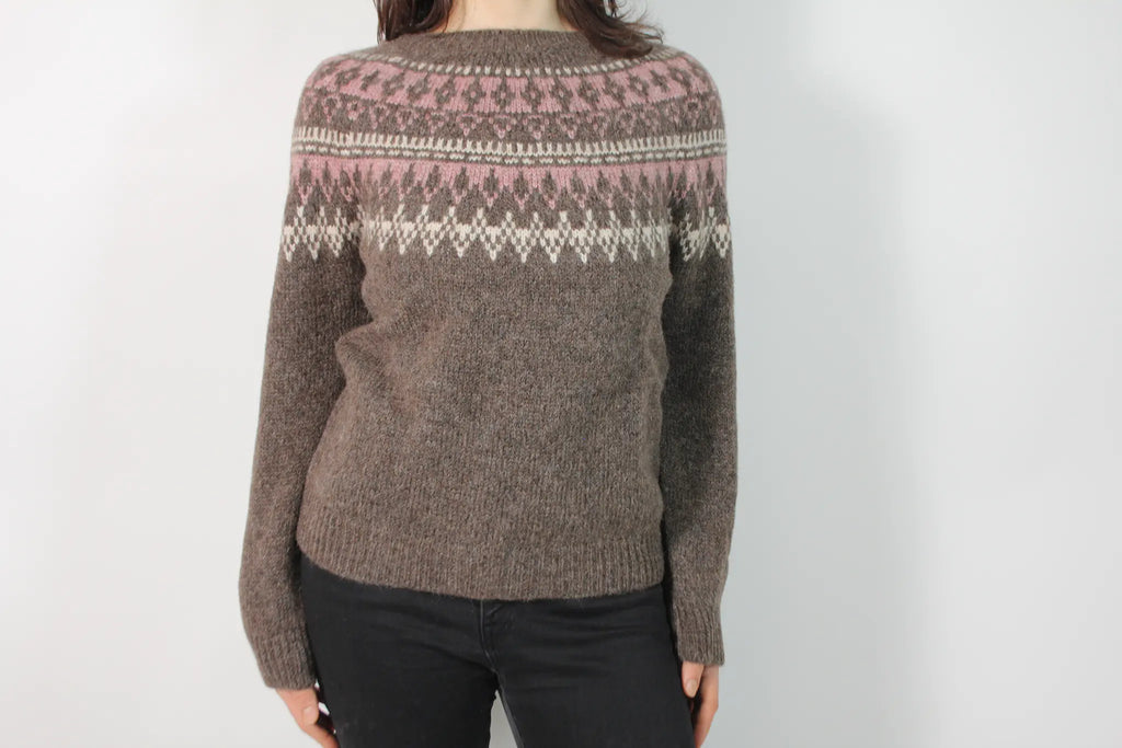 Varma Alpaca and Merino Soft Brown Wool Sweater Þorbjörg