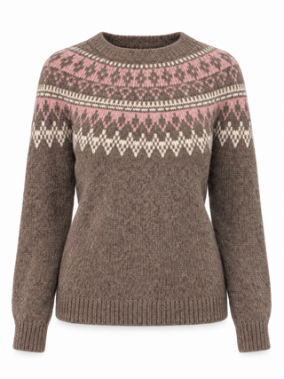 Varma Alpaca and Merino Soft Brown Wool Sweater Þorbjörg